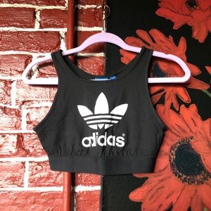 Adidas trefoil sports bra crop top